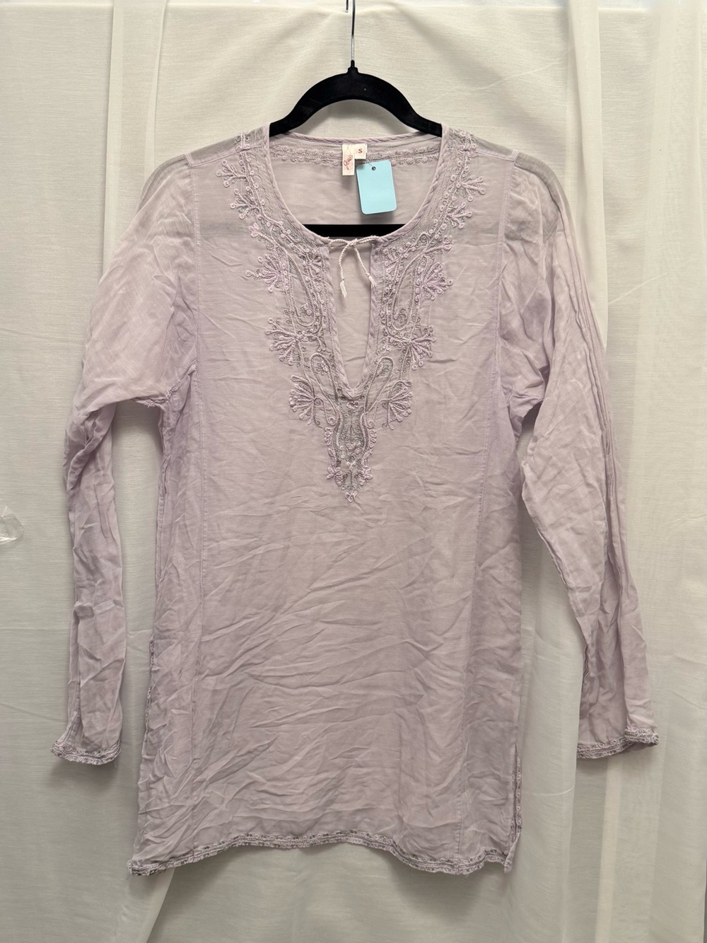Light Lavender Embroidered Women’s Long Sleeve Top